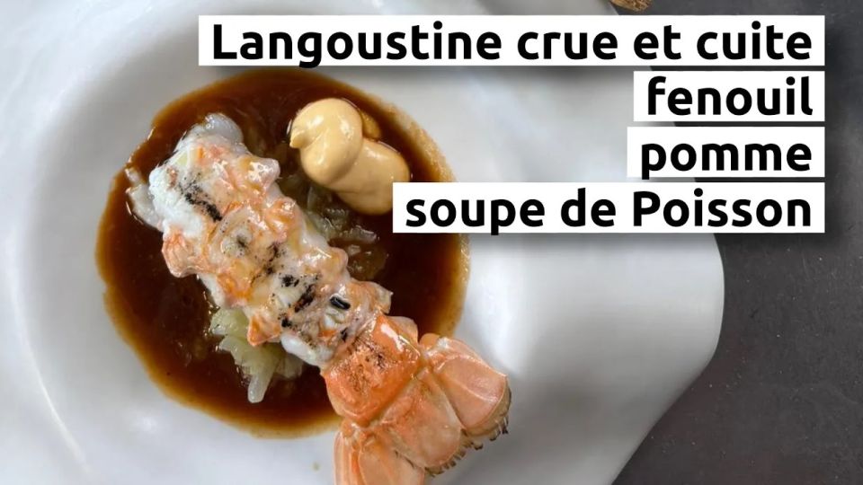 A feu doux : Alexis Baudin #03 Langoustine crue et cuite, fenouil, pomme, soupe de Poisson