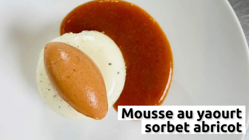 A feu doux : La Mangeoire #05 Mousse au yaourt, sorbet abricot