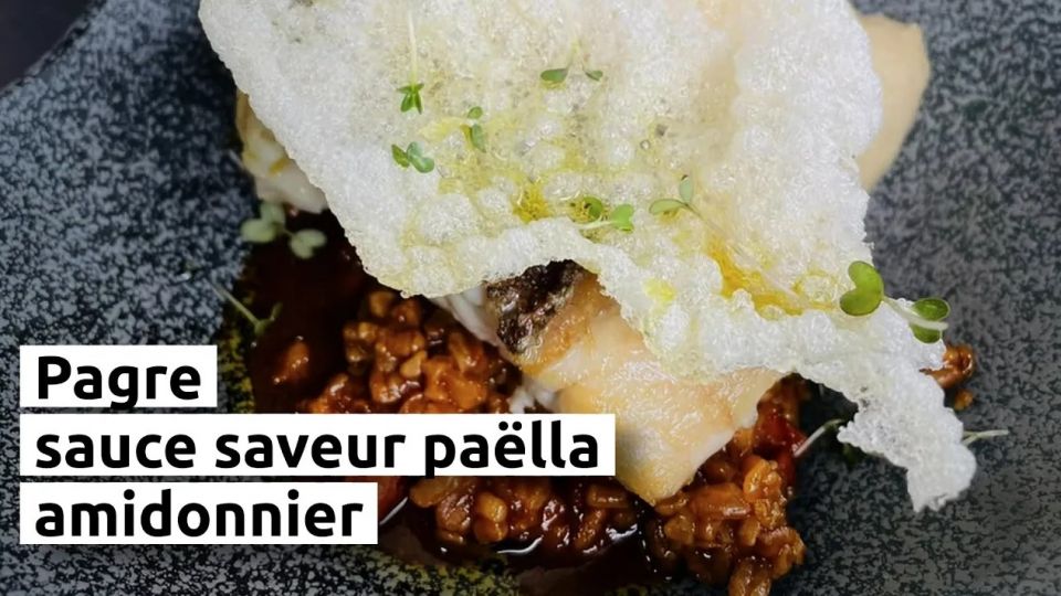 A feu doux : Restaurant Alexis Baudin #03 Pagre sauce saveur paëlla & amidonnier