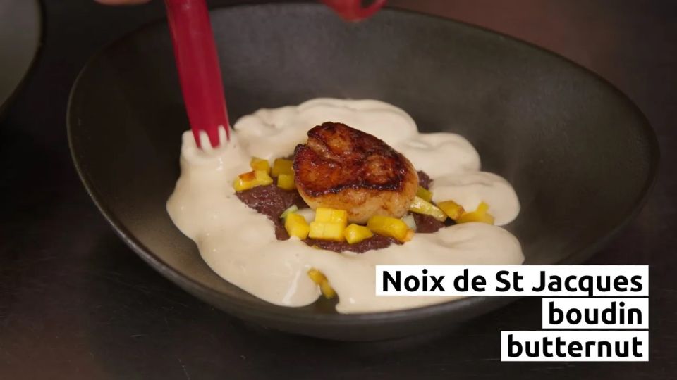 A feu doux : La Marmite Beaujolaise #03 Noix de St Jacques et boudin