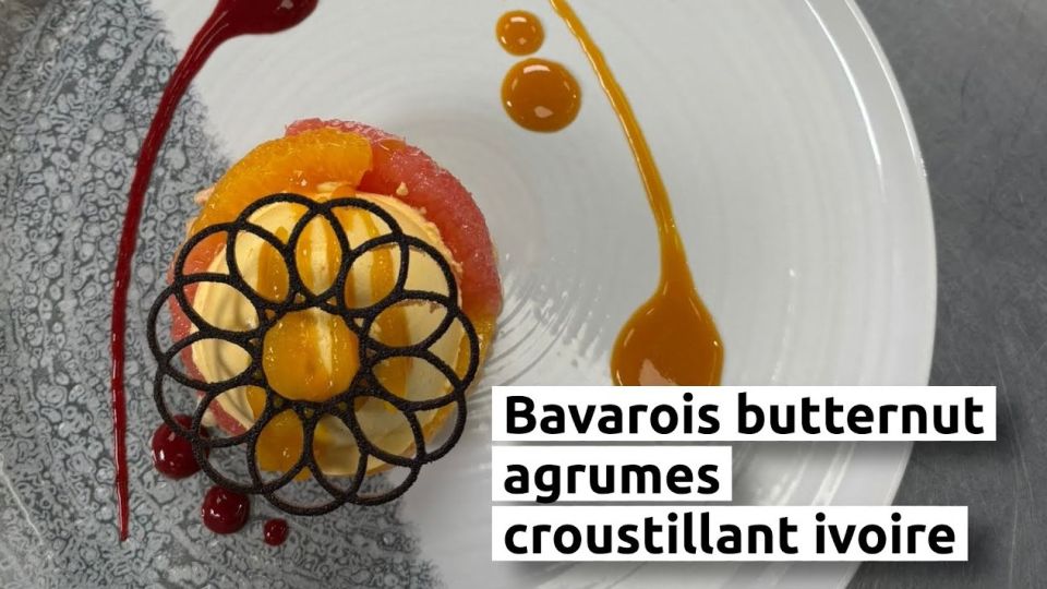 A feu doux : Les Ménestrels #05 Bavarois butternut, agrumes, croustillant ivoire