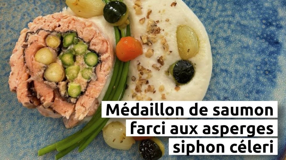 A feu doux : Les Commis #04 Médaillon de saumon farci aux asperges, siphon céleri