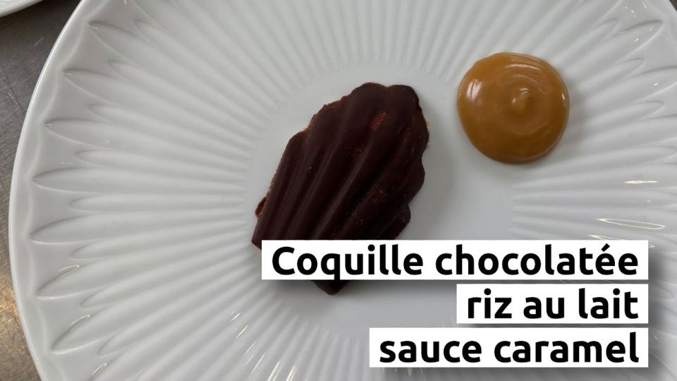 A feu doux : Avec Amour #5 Coquille chocolatée de riz au lait, sauce caramel