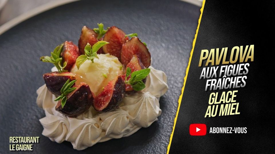 A feu doux : Le Gaigne #05 Pavlova aux figues fraîches, glace au miel