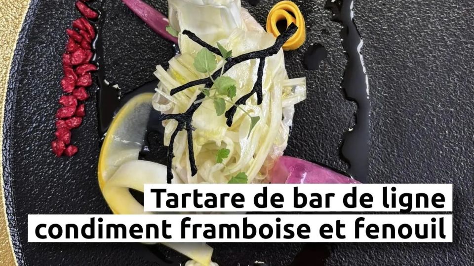 A feu doux : 5ème Saveur-l'Âtre #02 Tartare de bar de ligne, condiment framboise et fenouil