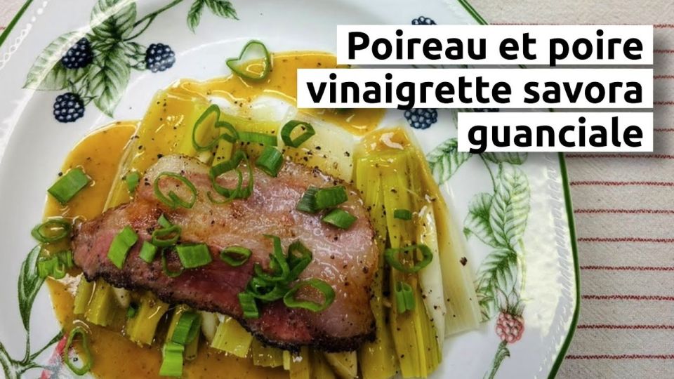 A feu doux : Mimi Cuisine #2 poireaux vinaigrette avec des poires et du guanciale