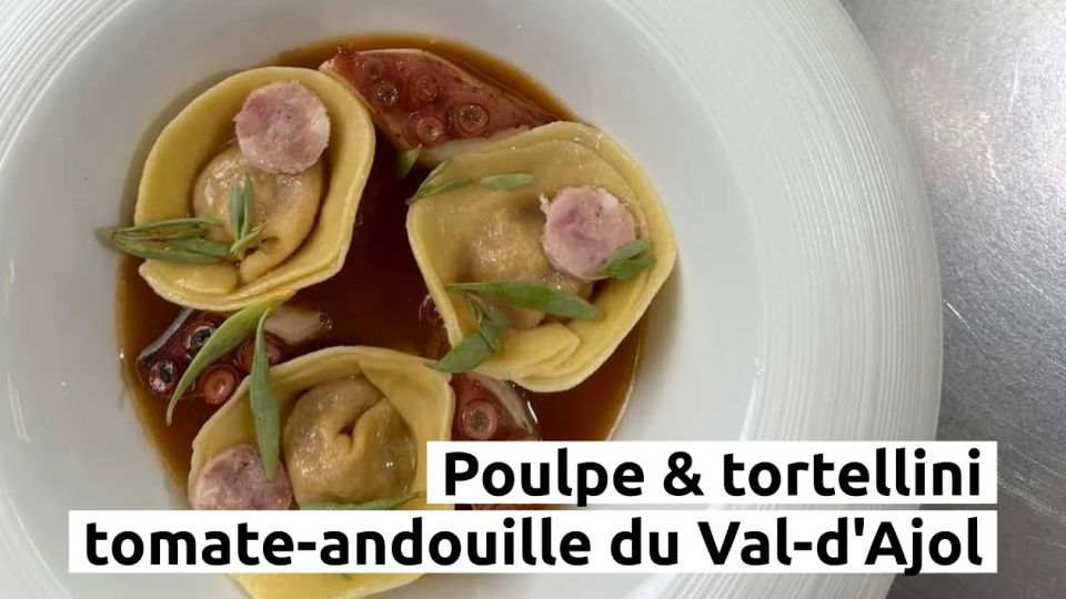 A feu doux : Les jardins de Sophie #03 Poulpe & tortellini tomate-andouille du Val-d'Ajol